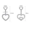 Anillo de ombligo nuevo de Amazon corazón de circonita incrustada en cobre clavo de ombligo joyería de perforación europea y americana venta al por mayor de fábrica