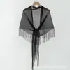 Nuevo pañuelo triangular de encaje para protección solar de verano, moderno y versátil, elegante chal de dama con flecos, vestido tipo capa