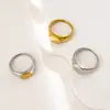 Joias de Aço Inoxidável Transfronteiriças, Anel de Titânio Personalizado Tridimensional Estilo Punk para Homens, Superfície Lisa com Logotipo Gravado a Laser