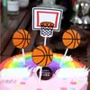 Boneco Decoração Bolo de Aniversário Basquete Slam Dunk Decoração Mesa de Sobremesa Festa Enfeites Plug-in Futebol