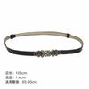 Cinturón de traje ajustable de cuero genuino negro para mujer, decorativo, para verano, con hebilla vintage que combina con todo, de piel de vaca.