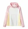 Camiseta Base de Ciclismo al Aire Libre de Verano, Secado Rápido, Bloqueo de Color, Malla Transpirable, Manga Larga con Capucha para Hombres y Mujeres 12142
