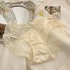 Nicho de cetim francês ~ pequeno V Sexy Pure Girl Lace Creme Cuecas Algodão Crotch Underwear Meninas Cintura Baixa