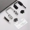 Pestillo de Puerta sin Taladro Cerradura de Entrada de Puerta hacia Adentro Acero Inoxidable Universal Izquierda-Derecha Cerradura de Seguridad Antirrobo Puerta Doble Pestillo