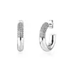 Pendientes Transfronterizos Europeos y Americanos con Microincrustaciones de Circonita, Aros Geométricos en Forma de C, Pendientes Sencillos, Pendientes Brillantes Empalmados, Pendientes para Mujer