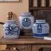 Jingdezhen Novo Estilo Chinês Vaso de Cerâmica Vaso Decorativo Ornamentos de Cerâmica Acessórios para Casa Vaso Antigo Hidropônico Bule de Chá