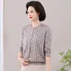 Suéter de Punto de Manga Larga 2026 para Mujeres Madres, Elegante Camisa Base Delgada para Mujeres de Mediana Edad y Mayores, Nuevo Top Cárdigan de Otoño