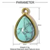 Ojo de caballo europeo y americano piedra natural gota de agua diy titanio acero colgante femenino ojo de tigre piedra cuadrada collar joyería de acero inoxidable colgante