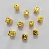 Miçangas CCB em formato de cubo de queijo dopamina douradas e prateadas, miçangas para montagem DIY à mão, pingentes para caneta, acessórios para chaveiro e componentes de joias