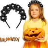 Tocados de Calavera y Rosa Halloween Transfronterizos Europeos y Americanos Tocados Negros Tocados Día de Muertos Disfraz de Halloween