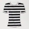 Tejido de punto de algodón personalizado con patrón de rayas, adecuado para camisetas y camisetas interiores de moda de primavera y verano; tejido elástico, transpirable y apto para la piel