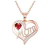 Moda Transfronteriza Europea y Americana Collar Sencillo de Carta de Amor para Mamá con Letras Incrustadas de Diamantes, un Regalo para Mamá en el Día de la Madre