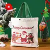 Saco de presente de Natal, bolsa de lona infantil com desenho animado, saco de embalagem personalizado com logotipo