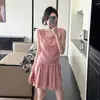 Pijama de Tirantes de Color Sólido para Mujer, Verano Colorido Algodón Elástico Sexy Shorts con Almohadillas en el Pecho, Nuevo Conjunto de Ropa de Casa de Verano