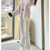 Jeans de microcampana estilo americano de calle para mujer, versión coreana primavera/verano 2025, de cintura alta, adelgazantes, retro para petite, pantalones bootcut