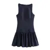 ZA comércio exterior transfronteiriço 2025 novo casaco de primavera feminino moda casual Joker laço minivestido