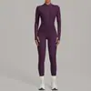 Macaquinho de Fleece com Zíper e Manga Longa QiuSha para Outono e Inverno, Body Esportivo de Fitness de Alta Intensidade 1590