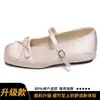 Elegantes sapatos de salto baixo estilo francês com bico quadrado e laço, sapatilhas versáteis com salto oculto, sapatos Mary Jane para mulheres, perfeitos com vestidos