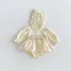 Conjunto de Otoño 2026 para Bebés Niñas, Mameluco de Algodón Bordado con Encaje, Vestido de Princesa de Tul para Bebé de un Año