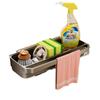 Venta Caliente Transfronteriza Estante de Almacenamiento de Cocina Estante para Platos Estante para Detergente Bolas de Acero Esponja Colgante de Pared Sin Taladro Estante con Bandeja de Drenaje