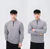 Algodão Clone 180G Zíper Meio Manga Treino Fitness Exterior Casaco Forte Esportivo Secagem Rápida Slim Camiseta Geração