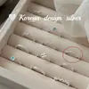 Joyería de mano coreana Dongdaemun en capas, juego de anillos finos de plata de ley S925, anillos lisos frescos, dulces y versátiles