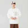 Moletom Redondo 360g para Homens e Mulheres Outono Estilo Ins Hong Kong Ombro a Ombro Solto Cor Casual Versátil Manga Longa Estudante Tendência
