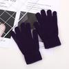Guantes de Ciclismo Retro Estilo Coreano para Mujer Color Sólido Cálidos a Prueba de Frío Gruesos Forrados de Polar Moda Estudiantil Monocromáticos Guantes de Cinco Dedos para Hombre
