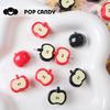 Linda Manzana Roja Manzana Negra Joyería Accesorios Hechos a Mano Cuentas Rectas Cuentas Sueltas DIY Cadena para Celular Collar