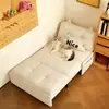 Sofá-cama multifuncional estilo creme, dobrável e extensível, adequado para apartamentos pequenos, salas de estar, imóveis de aluguel, escritórios e varandas