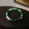 Pulsera de Cuentas de Fluorita Cristalina y Circonita Moda Lujo Ligero Pulsera de Gama Alta Temperamento de Nicho Joyería Versátil Venta al por Mayor