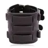 Pulsera Punk de Cuero de Vaca de Doble Capa Ancha, Personalizada y Creativa, Estilo Street Rock para Hombres y Mujeres, Ajustable