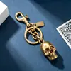 Estilo Punk Calavera 3D Llavero de Metal Encanto de Bolso de Moda Genial para Hombres y Mujeres Nicho Retro Colgador de Llaves de Coche Decoración
