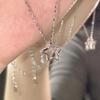 Collar de estrella de la suerte con luz femenina, diseño de nicho de lujo, accesorios para estudiantes avanzados, cadena de clavícula, novias sencillas