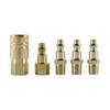Suministro de Conectores Rápidos Americanos 1/4Npt Hierro Cobre Chapado Empaque de Tarjeta de Cinco Piezas