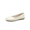 Zapatos Versátiles de Tres Colores para el Trabajo con Suelas Silenciosas, Nuevo Estilo Zapatos de Bruja de Piel de Vaca Encerada de Primera Capa, Planos Simples y Modernos