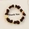 Cadena para Teléfono Móvil de Grano de Café Real Natural Pulsera Creativa de Grano de Café Calabaza DIY Mejor Regalo para Amiga Lugar Turístico Venta Caliente Suministro