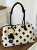 Bolsa de Ombro Nova Moda Transfronteiriça 2026, Bolsa de Axila Estilo Preguiçoso, Bolsa Tote Grande Estampada de Bolinhas Feminina, Bolsa de Mão