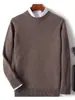 Suéter de lana gruesa para hombre, cuello redondo, manga larga, informal, de negocios, sencillo, holgado, combinable, de punto, para uso exterior, camisa base