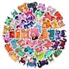 50 Pegatinas de Chica Demonio con Cuernos de Anime, Materiales para Journaling de Personajes de Fantasía Bidimensionales, Nuevas Pegatinas Decorativas Transfronterizas