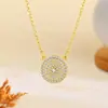 Popular Joyería Europea y Americana Súper Brillante Estrella de Diamantes Completos Brújula Collar Chapado en Oro de 18 Quilates Lujo Ligero Nicho Sentido de Alta Gama Cadena para Clavícula