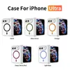 Adecuado para Funda de Teléfono Apple Duo, Transparente Cobertura Completa Goteo de Aceite Succión Magnética Plegable Izquierda-Derecha Integrada Funda de Teléfono iPhone Duo