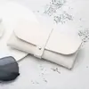Novo Estojo Simples e Portátil para Óculos Atacado em Estoque Bolsa de Couro Preto para Óculos Estojo Macio com Botão de Pressão de PVC Estojo para Óculos de Sol