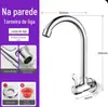 Torneira de Cozinha e Lavatório de Banheiro de Cobre Maciço Montada na Parede com Rotação Universal e Recursos Anti-Salpicos