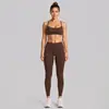 Conjunto de ropa deportiva transfronterizo con hermoso sujetador deportivo de cuello halter en la espalda, conjunto de yoga de secado rápido para correr al aire libre, ciclismo y Pilates
