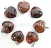 Venta Caliente Transfronteriza Colgante en Forma de Corazón de 16 mm Piedra de Cristal Rosa Natural Colgante de Corazón Accesorios para Collar de Corazón de Melocotón DIY