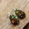 Pendientes colgantes de piedra emperador de colores de moda en Amazon, forma de gota, para mujer, temperamento bohemio, pendientes multicolor