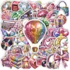 50 nuevos stickers cuadrados coloridos transfronterizos para decoración creativa de cuadernos, fundas de teléfono, botellas de agua, equipaje y pegatinas impermeables