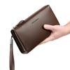 Bolso de Mano de Cuero Genuino Williampolo para Hombre, Cartera de Mano Casual de Negocios, Gran Capacidad, Bolso para Teléfono Móvil, Cartera Larga de Mano
