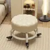 Cadeira Taburete Baixo Universal com Rodas Doméstica com Bebê Banqueta Redonda Reparo de Rejunte Pedicure Escadinha Infantil Rodízio Silencioso